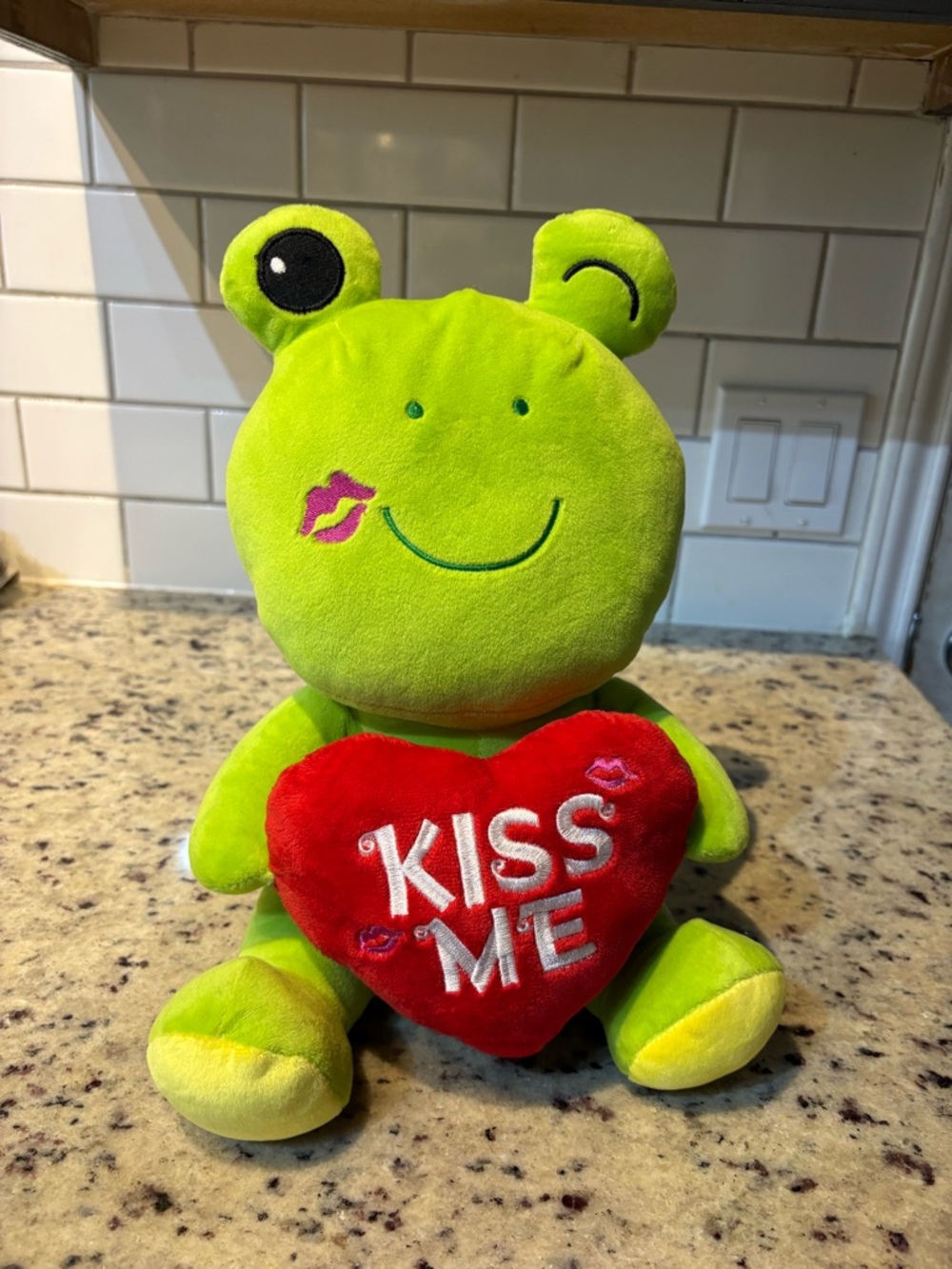 Fiesta Kiss Me Frog Valentine Plush 12”